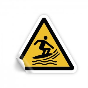 Attenzione zona surf PVC adesivo da parete - W046