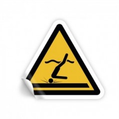 Attenzione acque poco profonde PVC adesivo da parete - W048