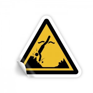 Attenzione oggetti sommersi PVC adesivo da parete - W049