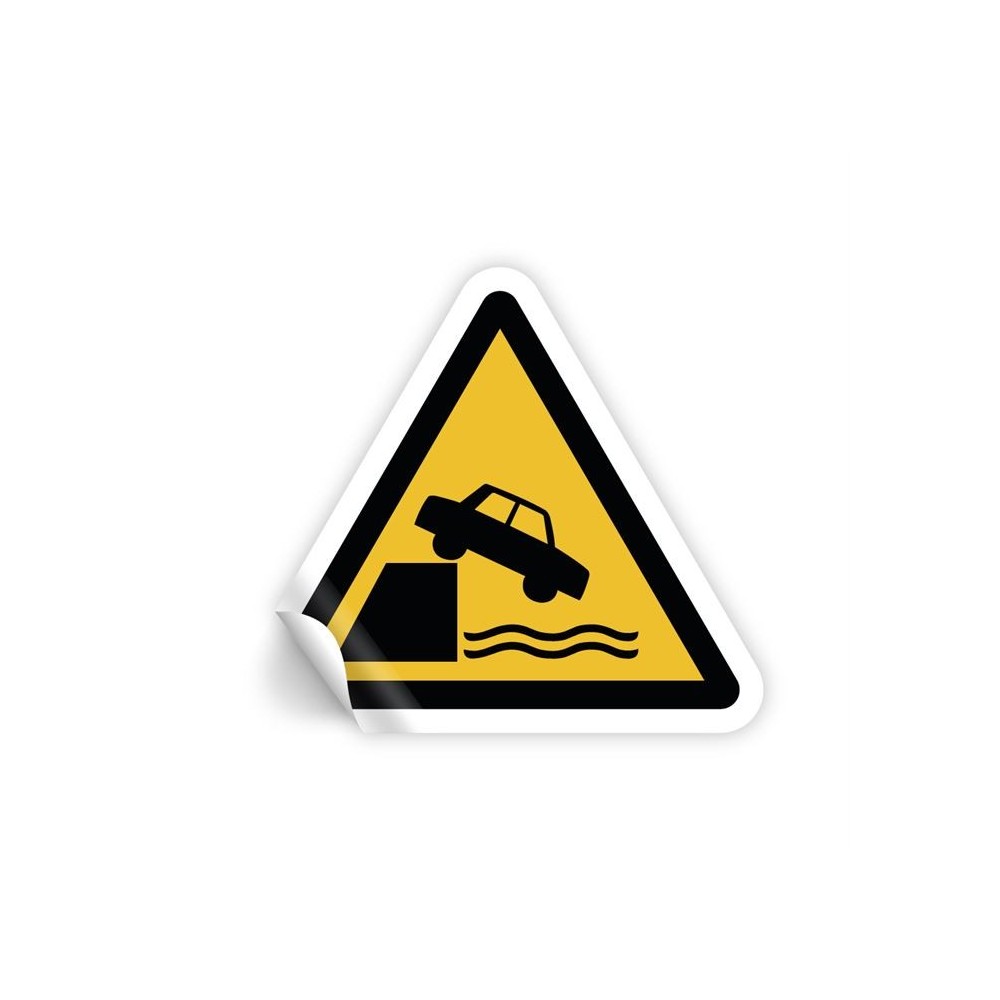 Attenzione argini non protetti PVC adesivo da parete - W051