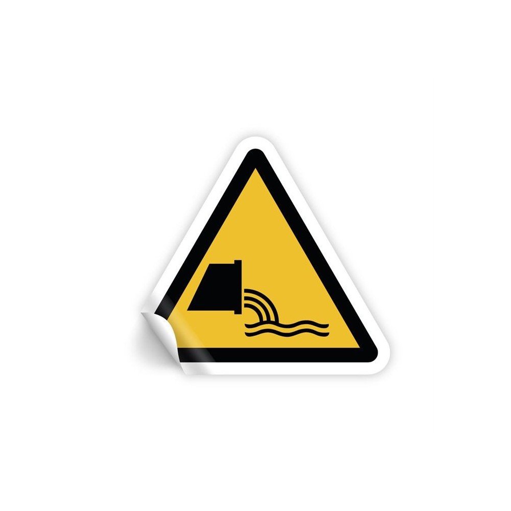 Attenzione deflusso acque reflue PVC adesivo da parete - W055