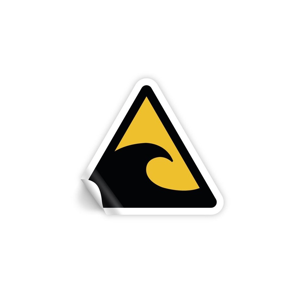 Attenzione zona pericolo tsunami PVC adesivo da parete - W056