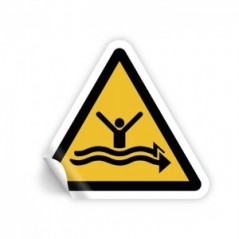 Attenzione forti correnti PVC adesivo da parete - W057