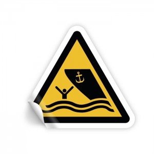 Attenzione area navigabile PVC adesivo da parete - W058