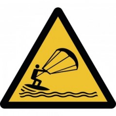Attenzione kite surfing PVC adesivo da parete - W062
