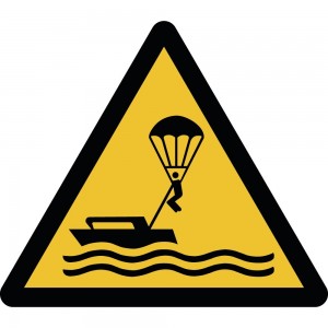 Attenzione parasailing PVC adesivo da parete - W063