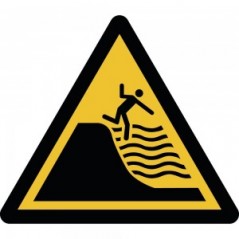 Attenzione spiaggia con improvviso dislivello PVC adesivo da parete - W066