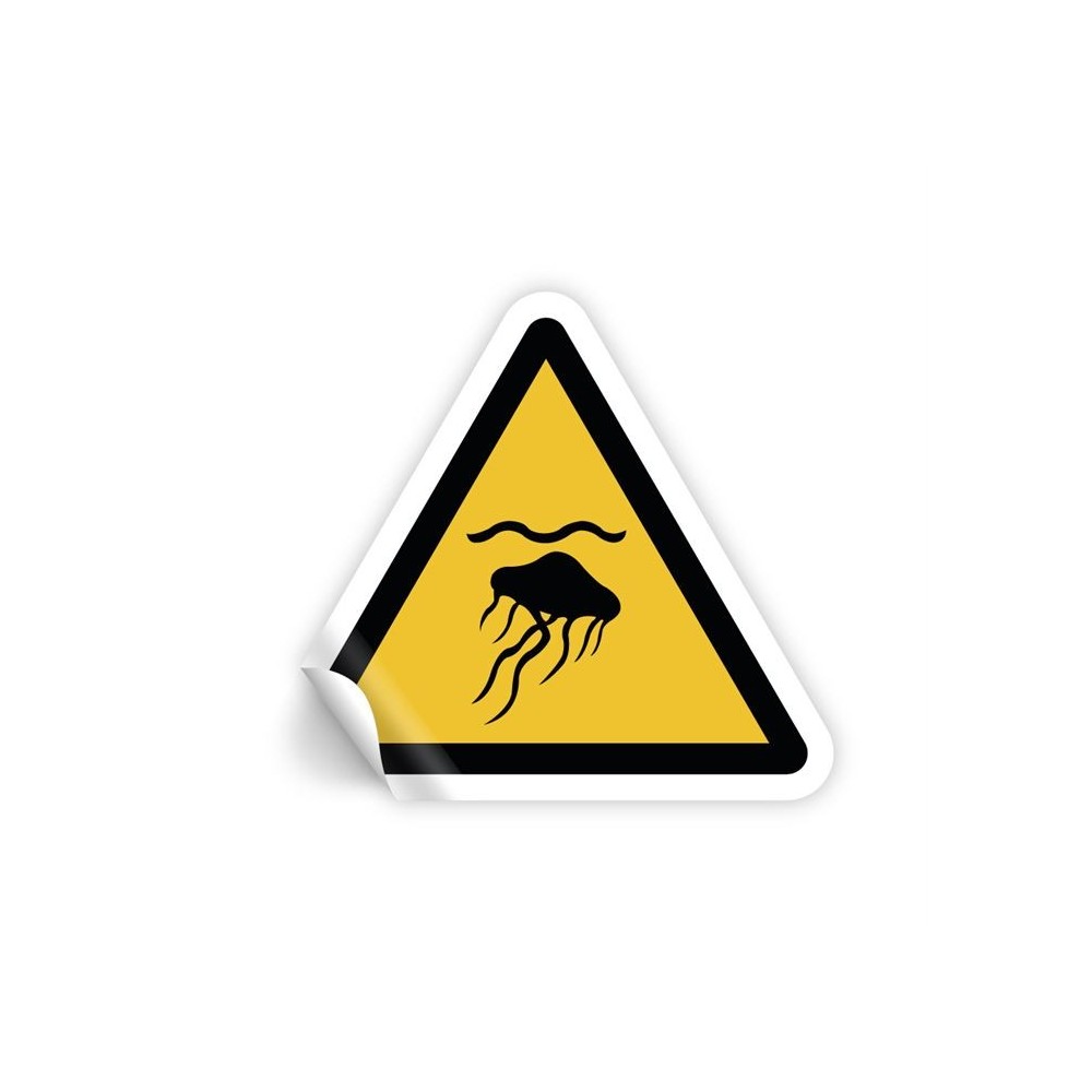 Attenzione meduse PVC adesivo da parete - W069