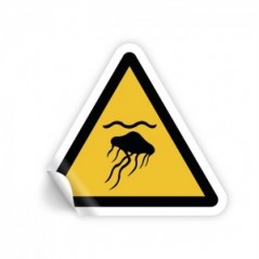 Attenzione meduse PVC adesivo da parete - W069