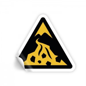 Attenzione zona di flussi detritici PVC adesivo da parete - W076