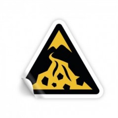 Attenzione zona di flussi detritici PVC adesivo da parete - W076