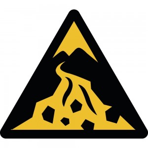 Attenzione zona di flussi detritici PVC adesivo da parete - W076