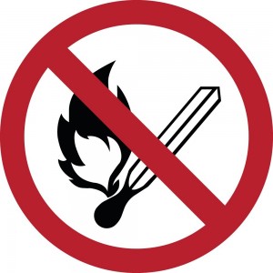 Vietato fumare e usare fiamme libere PVC adesivo da parete - P003