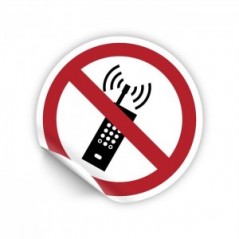 Divieto di attivare telefoni cellulari PVC adesivo da parete - P013