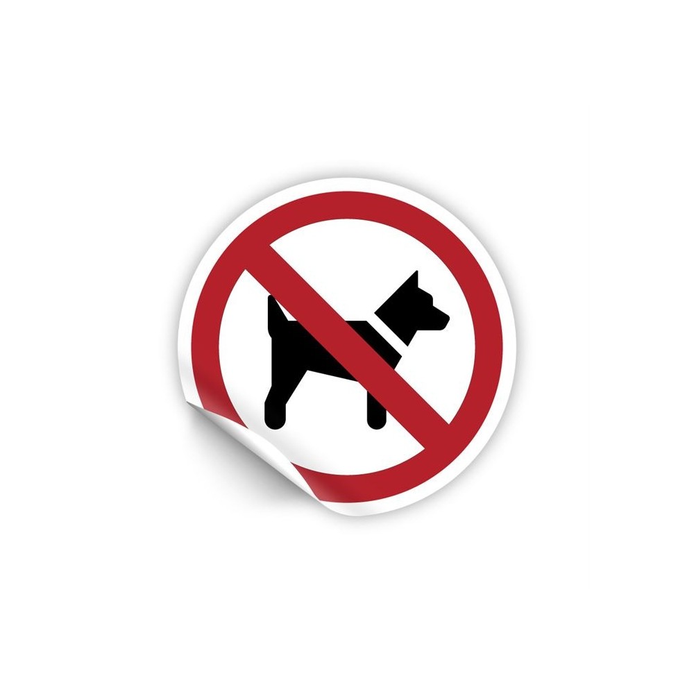 Divieto di accesso ai cani PVC adesivo da parete - P021