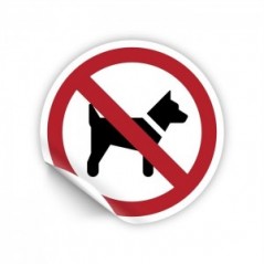 Divieto di accesso ai cani PVC adesivo da parete - P021