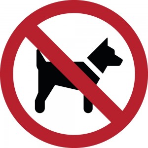 Divieto di accesso ai cani PVC adesivo da parete - P021