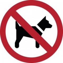 Divieto di accesso ai cani PVC adesivo da parete - P021
