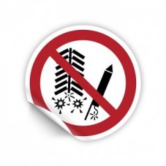 Vietato accendere fuochi d'artificio PVC adesivo da parete - P040