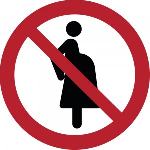 Vietato l'accesso alle donne in stato di gravidanza PVC adesivo da parete - P042