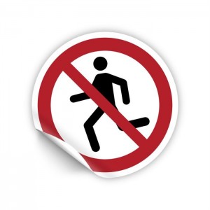 Vietato correre PVC adesivo da parete - P048