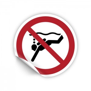 Divieto di immersioni subacquee PVC adesivo da parete - P051