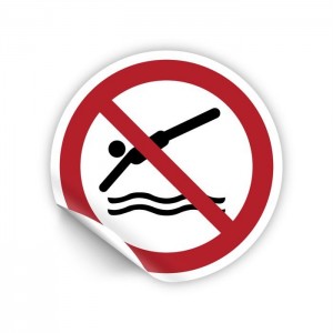 Vietato tuffarsi PVC adesivo da parete - P052