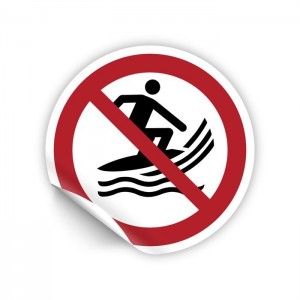 Divieto di surf PVC adesivo da parete - P059