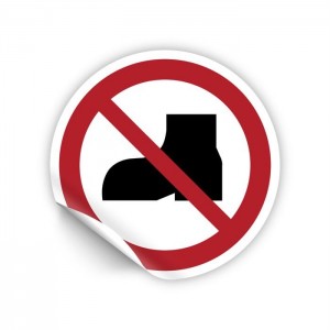 Vietato indossare scarpe PVC adesivo da parete - P060