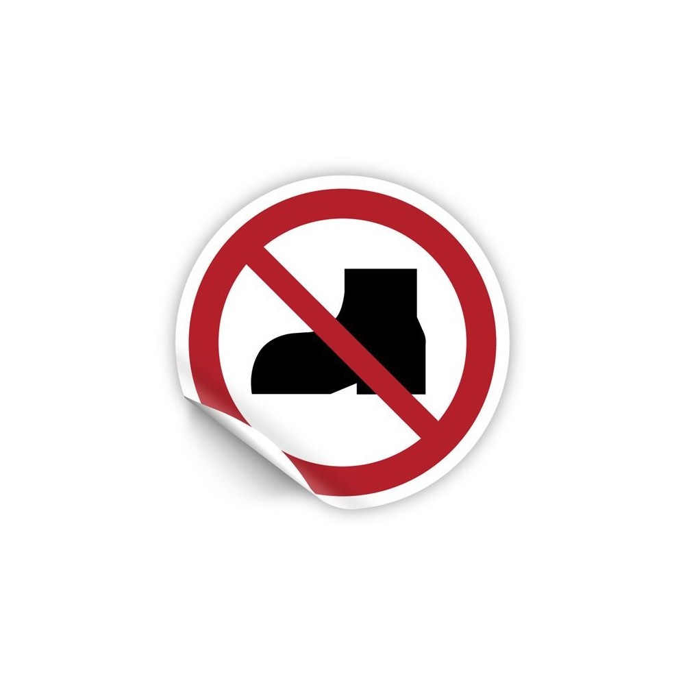 Vietato indossare scarpe PVC adesivo da parete - P060