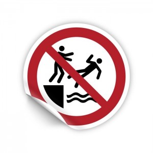 Vietato spingere in acqua PVC adesivo da parete - P062