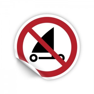 Divieto di sand yachting PVC adesivo da parete - P067