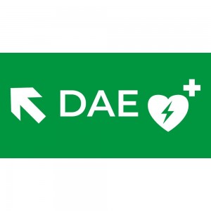 Dae defibrillatore direzionale sinistra alto in Pvc adesivo flessibile da parete
