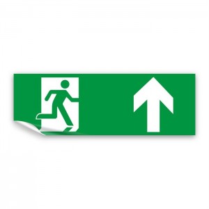 Direzionale uscita di emergenza alto in Pvc adesivo flessibile da parete