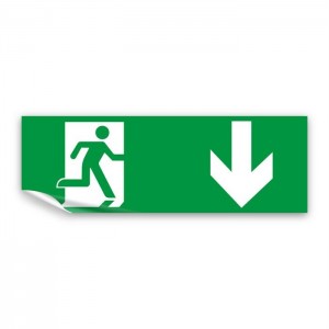 Direzionale uscita di emergenza basso in Pvc adesivo flessibile da parete