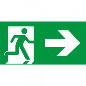 Direzionale uscita di emergenza destra in Pvc adesivo flessibile da parete