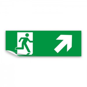 Direzionale uscita di emergenza destra alto in Pvc adesivo flessibile da parete