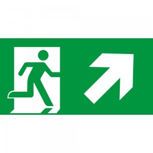 Direzionale uscita di emergenza destra alto in Pvc adesivo flessibile da parete