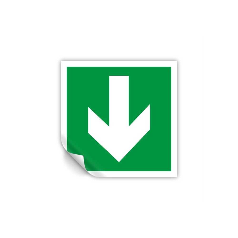 Freccia evacuazione basso in Pvc adesivo flessibile da parete