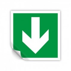 Freccia evacuazione basso in Pvc adesivo flessibile da parete