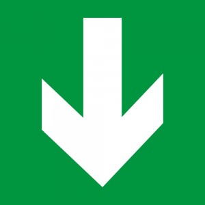 Freccia evacuazione basso in Pvc adesivo flessibile da parete