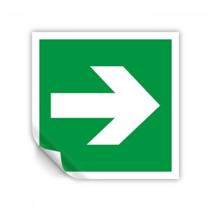 Freccia evacuazione destra in Pvc adesivo flessibile da parete