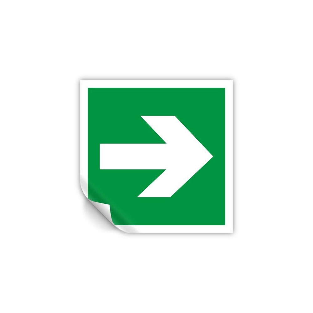 Freccia evacuazione destra in Pvc adesivo flessibile da parete