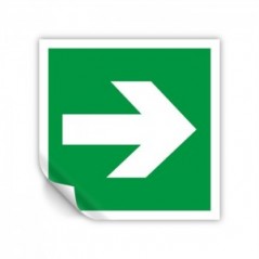 Freccia evacuazione destra in Pvc adesivo flessibile da parete