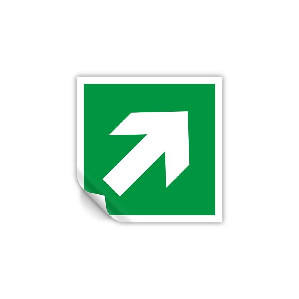 Freccia evacuazione destra alto in Pvc adesivo flessibile da parete