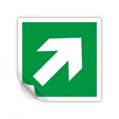 Freccia evacuazione destra alto in Pvc adesivo flessibile da parete