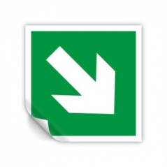 Freccia evacuazione destra basso in Pvc adesivo flessibile da parete