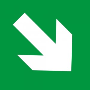 Freccia evacuazione destra basso in Pvc adesivo flessibile da parete