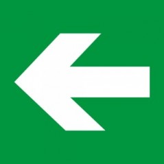 Freccia evacuazione sinistra in Pvc adesivo flessibile da parete