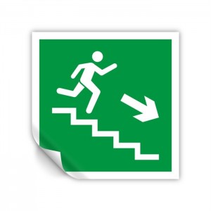 Scala di emergenza destra basso quadrato in Pvc adesivo flessibile da parete